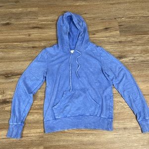 Forever 21 Distressed Acid Wash Blue Lightweight Hoodie Sweatshirt